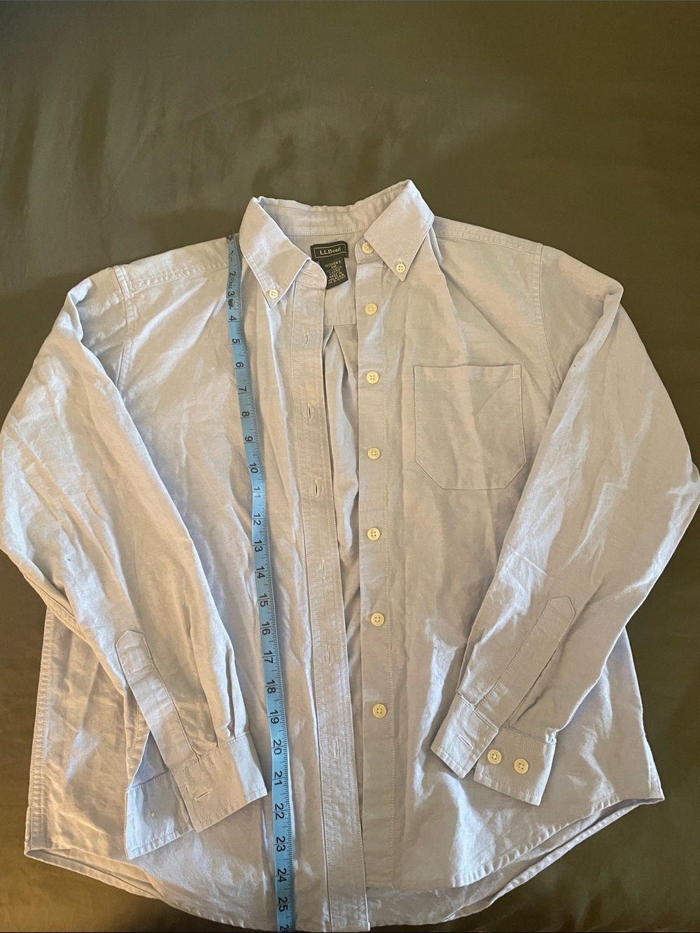 L.L. Bean women’s light blue denim button down